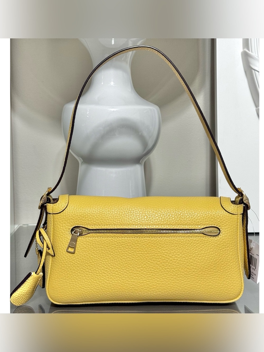 COACH Etta Small Flap Shoulder Bag, SOFT YELLOW - Picture 3 of 10
